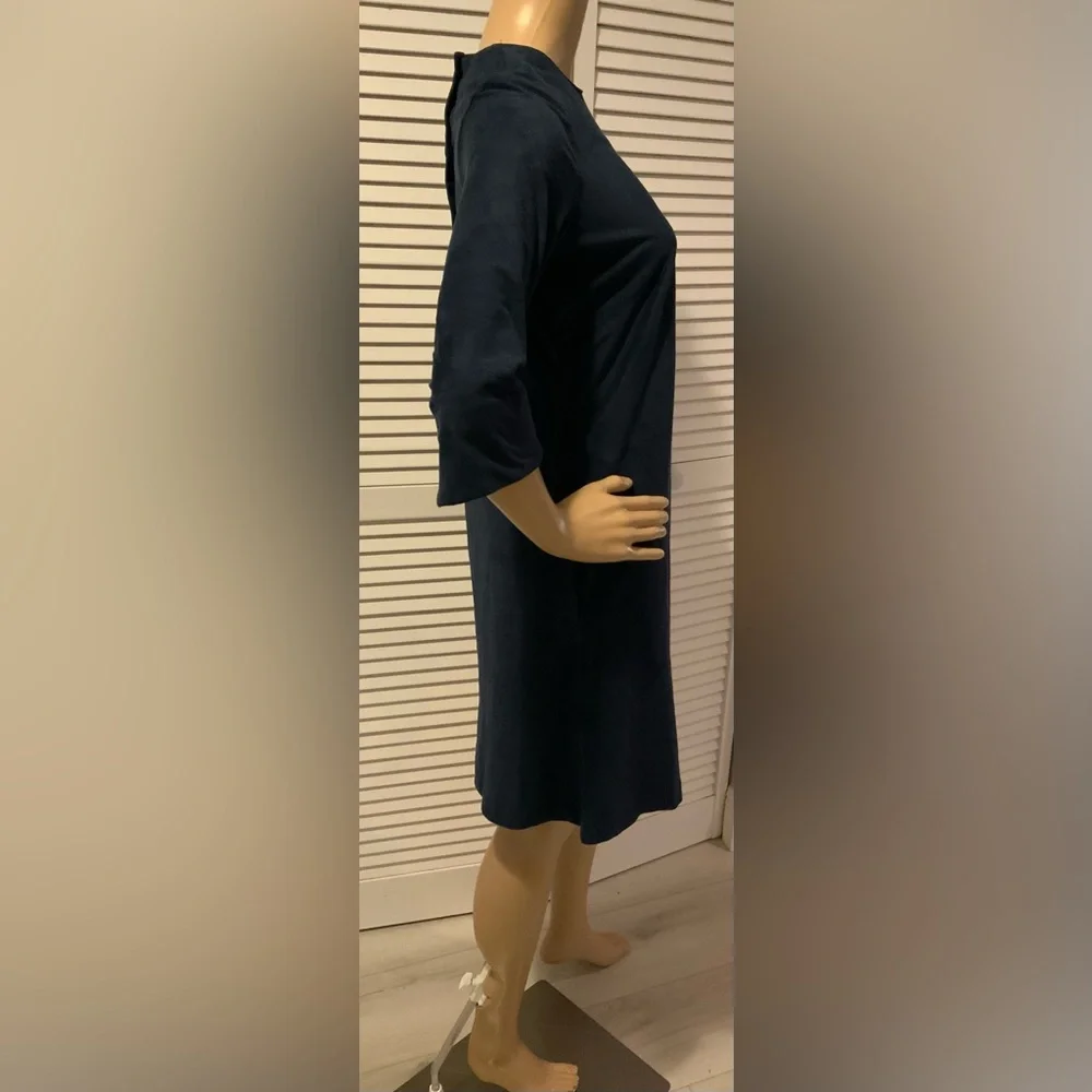 Gretchen Scott Ultra Suede Swinger Back Dress – XS – Navy – NWT